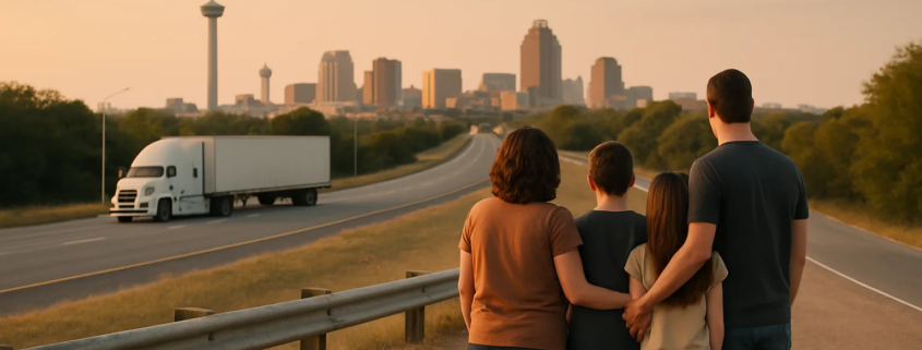 San Antonio truck accident wrongful death claim represented by a family near a commercial truck