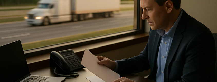 San Antonio truck accident medical liens and settlement bills reviewed at a professional workspace