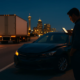 Hit and run truck accident lawyer San Antonio investigation scene on a Texas roadway