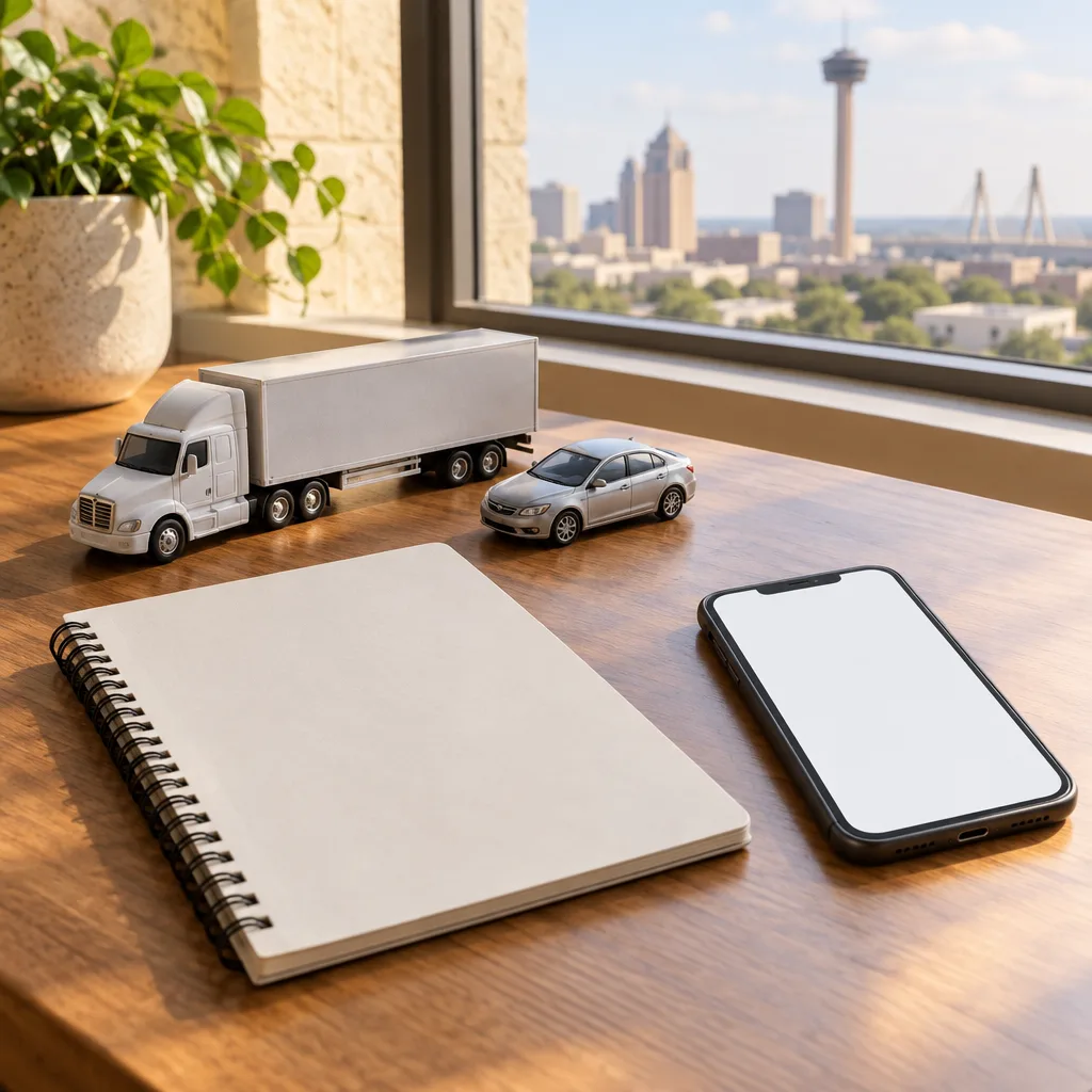 Neutral records and vehicle models represent information for a San Antonio truck passenger claim