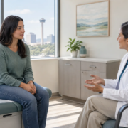 A medical evaluation setting illustrating a truck accident insurance medical examination in San Antonio