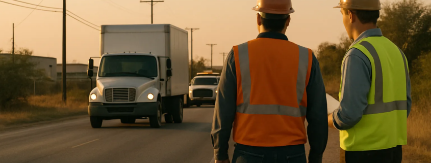 Texas work truck accident third-party claim scene near San Antonio, Texas